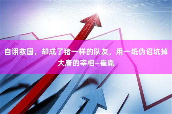 自诩救国，却成了猪一样的队友，用一纸伪诏坑掉大唐的宰相—崔胤